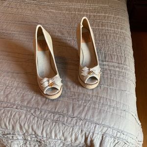 Tory burch Jackie Peep-Toe Espadrille Wedges